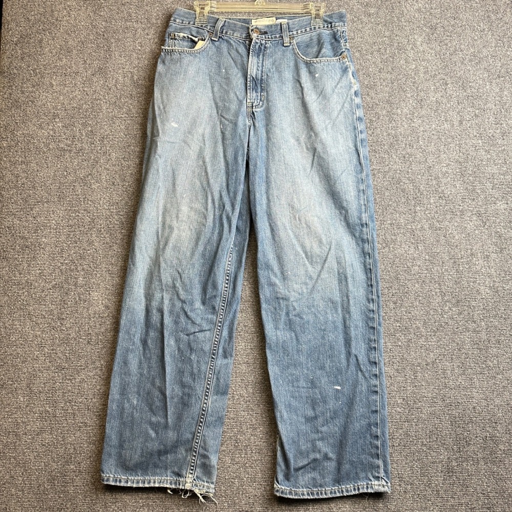 VTG Old Navy Wide Leg Jeans Mens 31x32 Blue Denim Y2K Baggy Skater Distressed